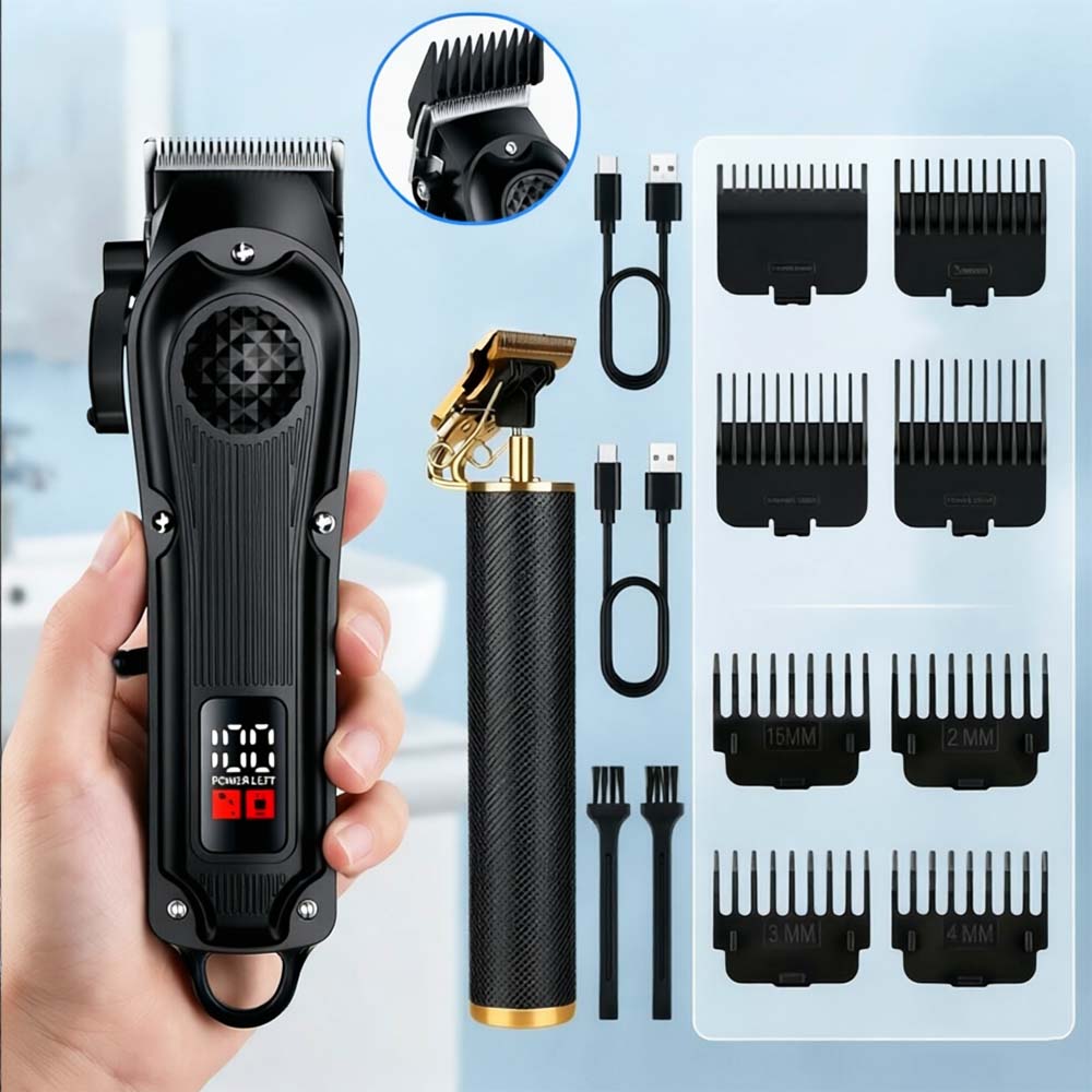 Men'S Grooming Shaver - Cortadora de Pelo Profesional con Pantalla