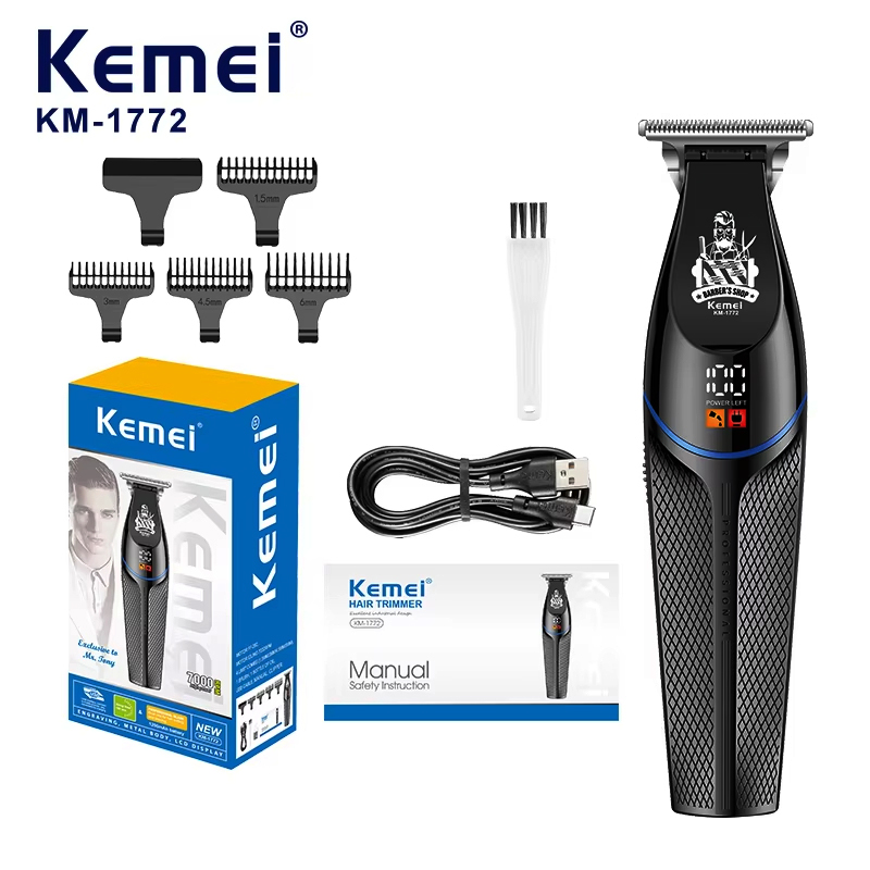 Beard Trimmer Cordless - Cortadora de pelo Kemei KM-1772 de