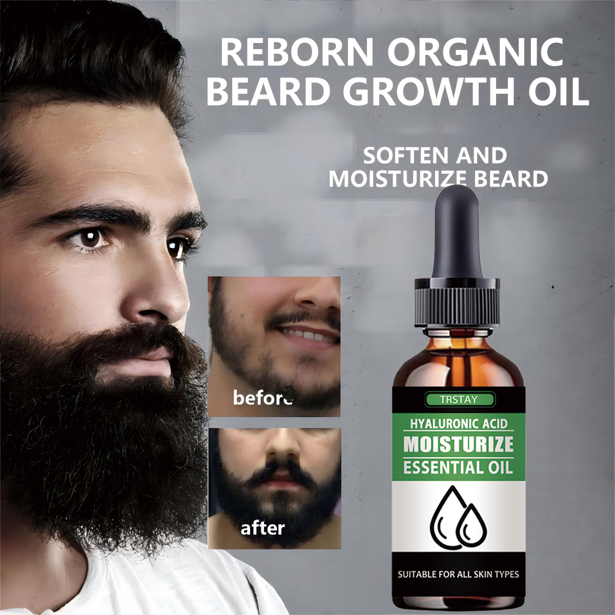 Men'S Grooming Facial - 100% Natural acelera el vello Facial