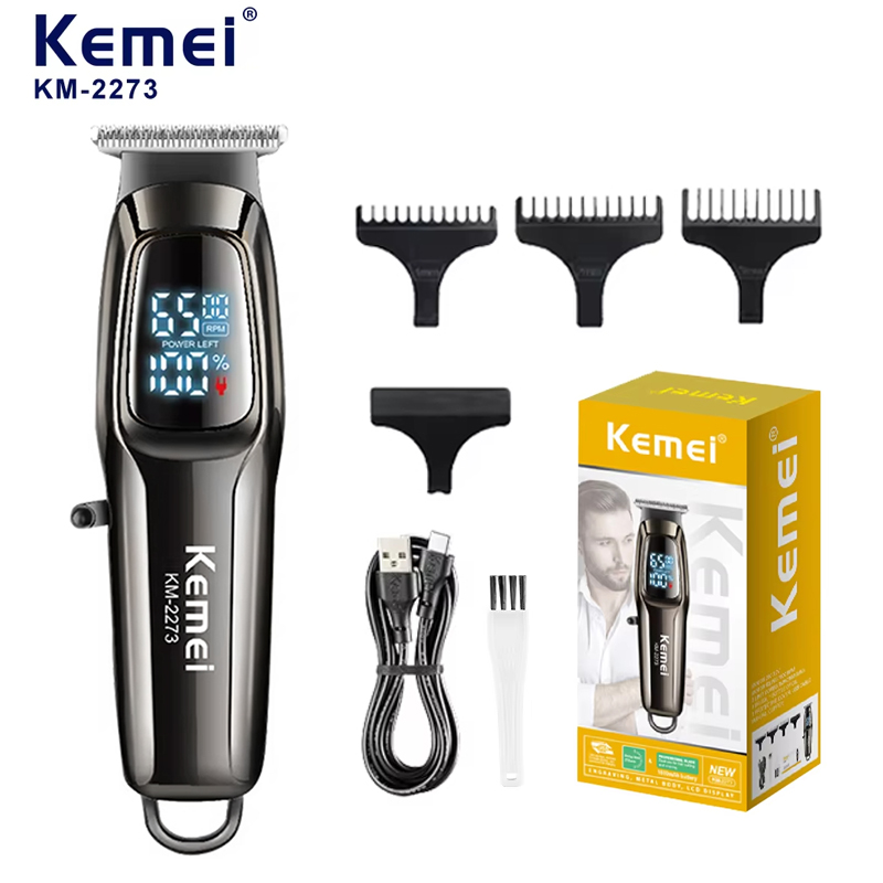 Beard Trimmer Cordless - Cortadora de pelo eléctrica recargable Kemei