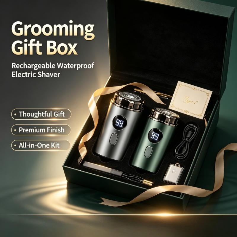 Men'S Grooming Boxes - Afeitadora Eléctrica Recargable por USB, Impermeable,