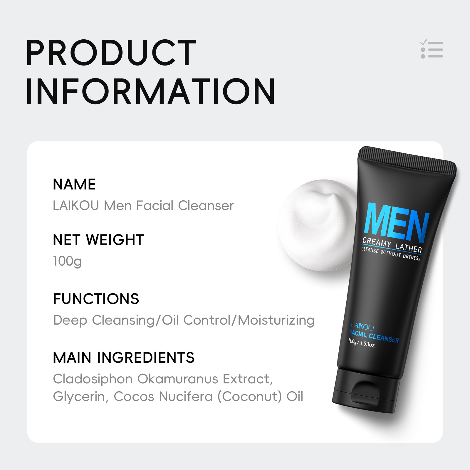 LAIKOU Limpiador Facial para H - Men'S Grooming Facial reseña y precio