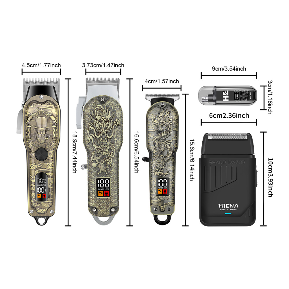 HIENA Juego de 5 Cortapelos Pr - Men'S Grooming Shaver reseña y precio
